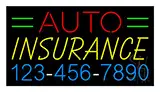 Auto Insurance with Phone Number LED Neon Sign