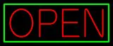 Green Border With Red Open LED Neon Sign