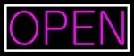 Pink Open With White Border LED Neon Sign
