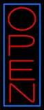 Red Open With Blue Border Vertical LED Neon Sign