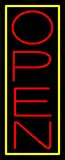 Red Open With Yellow Border Vertical LED Neon Sign