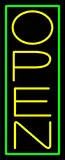 Yellow Open With Green Border Vertical LED Neon Sign