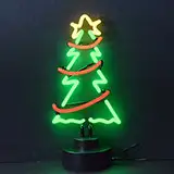 Christmas Tree with Garland Neon Sculpture