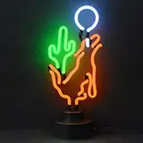 Coyote and Moon Neon Sculpture