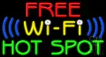 Free Wi Fi Hot Spot Neon Sign