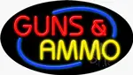 Guns And Ammo Neon Sign