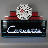 Art Deco Marquee Corvette Neon Sign In Steel Can