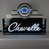 Art Deco Marquee Chevelle Neon Sign In Steel Can