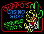 Guapos Casino And Bar Serving Titos LED Neon Sign