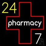 24 Pharmacy LED Neon Sign