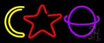 Moon Star Planet LED Neon Sign