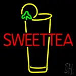 Double Stroke Sweet Tea With Glass LED Neon Sign