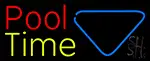Double Stroke Pool Time With Billiard LED Neon Sign