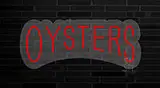 Red Oysters Block Contoured Clear Backing LED Neon Sign