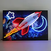 Junior Rocket Outer Space Neon Sign