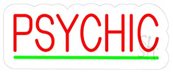 Psychic Green Line Contoured Clear Backing LED Neon Sign