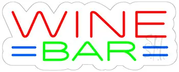Wine Bar Contoured Clear Backing Neon Sign