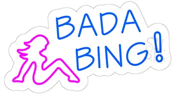 Bada Bing Contoured Clear Backing Neon Sign