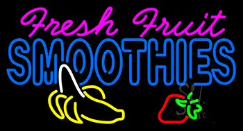 Pink Fresh Fruit Smoothies LED Neon Sign