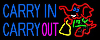 Carry In Carry Out With Elephant LED Neon Sign