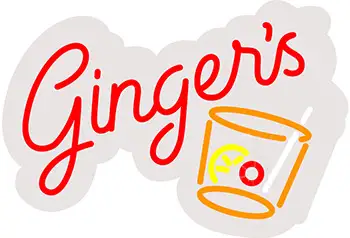 Gingers Contoured Clear Backing LED Neon Sign
