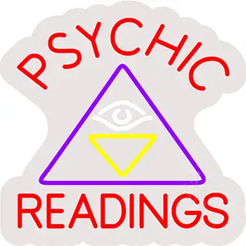 Psychic Readings Contoured Clear Backing LED Neon Sign
