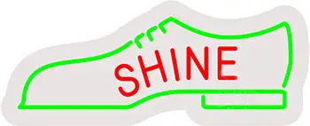 Shoes Shine Contoured Clear Backing LED Neon Sign