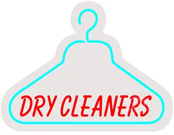 Dry Cleaners Contoured Clear Backing LED Neon Sign