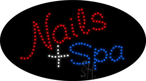 Nails Plus Spa Animated LED Sign
