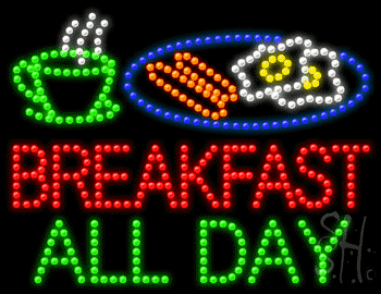 Breakfast All Day Animated Led Sign