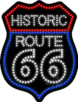 Historic Route 66 Animated Led Sign