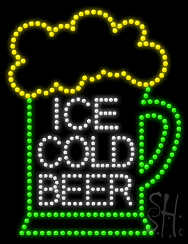 Ice Cold Beer Animated Led Sign