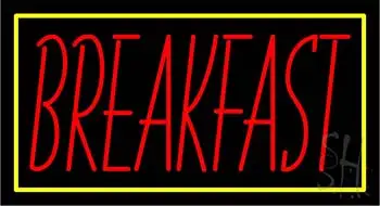 Red Breakfast with Green Border LED Neon Sign