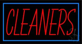 Red Cleaners Green Border LED Neon Sign