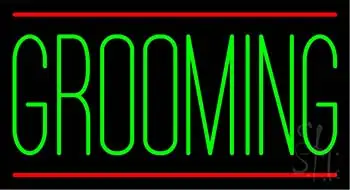 Grooming Green Rectangle LED Neon Sign
