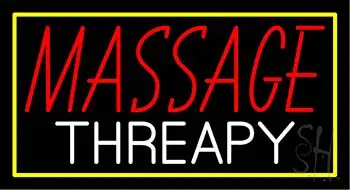 Massage Threapy with Green Border LED Neon Sign