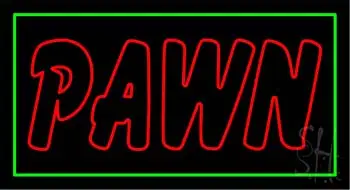 Double Stroke Pawn Blue Border LED Neon Sign