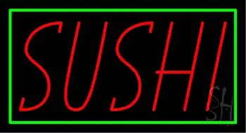 Red Double Stroke Sushi with Green Border LED Neon Sign