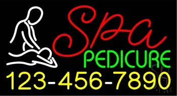 Spa Pedicure with Phone Number LED Neon Sign