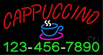 Cappuccino with Phone Number LED Neon Sign