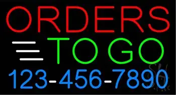 Orders To Go with Phone Number LED Neon Sign