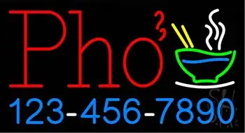 Red Pho with Phone Number LED Neon Sign