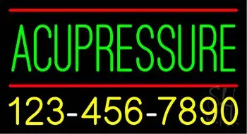 Red Acupressure with Phone Number LED Neon Sign