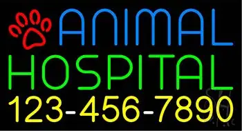 Animal Hospital with Phone Number LED Neon Sign