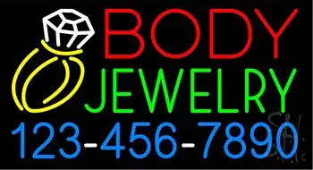 Body Jewelry with Phone Number LED Neon Sign
