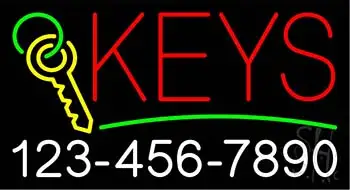 Keys with Phone Number LED Neon Sign