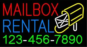 MailBox Rental with Phone Number LED Neon Sign
