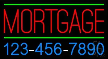 Red Mortgage with Phone NumberLED Neon Sign