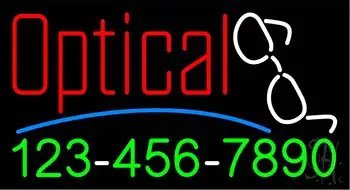 Red Optical with Phone Number LED Neon Sign
