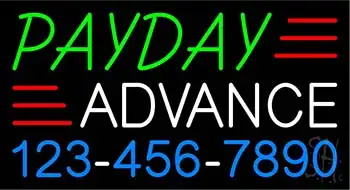 Red Payday Advance with Phone Number LED Neon Sign